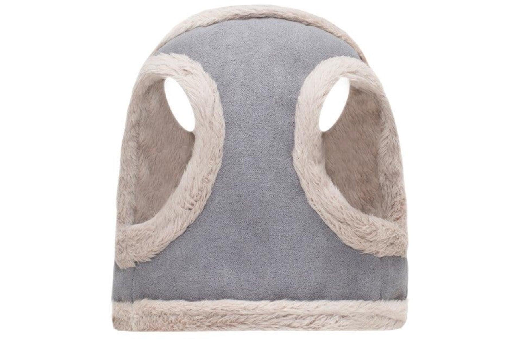 Harnais confort pour chien doublé en fourrure Yeti gris dessous - kasibe