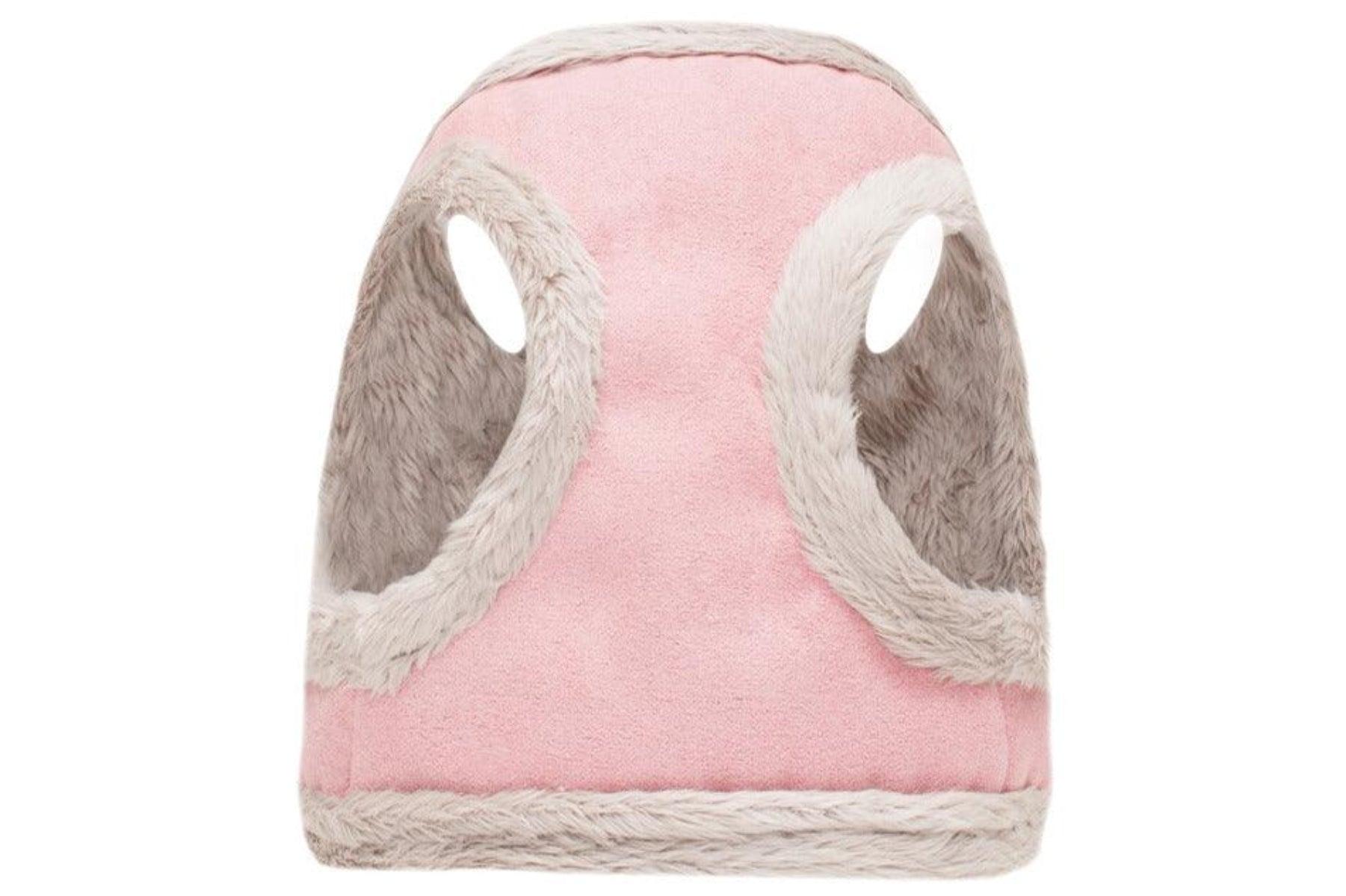Harnais confort pour chien doublé en fourrure Yeti rose dessous - kasibe
