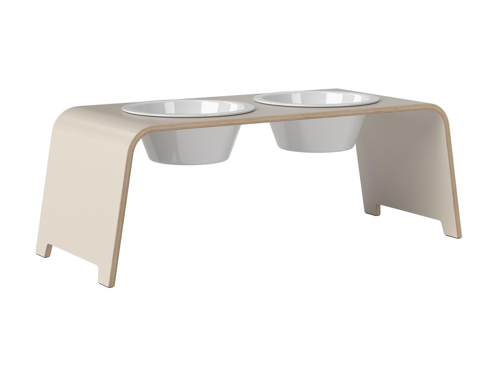Gamelle élégante pour chien en bois massif dogBar toute en courbe kasibe cachemire taille l bol porcelaine