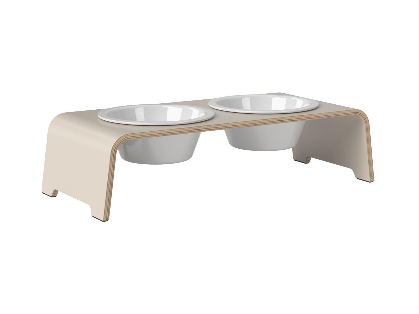 Gamelle élégante pour chien en bois massif dogBar toute en courbe kasibe cachemire taille ms bol porcelaine
