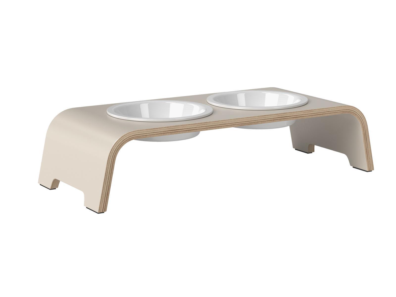 Gamelle élégante pour chien en bois massif dogBar toute en courbe kasibe cachemire taille sl bol porcelaine