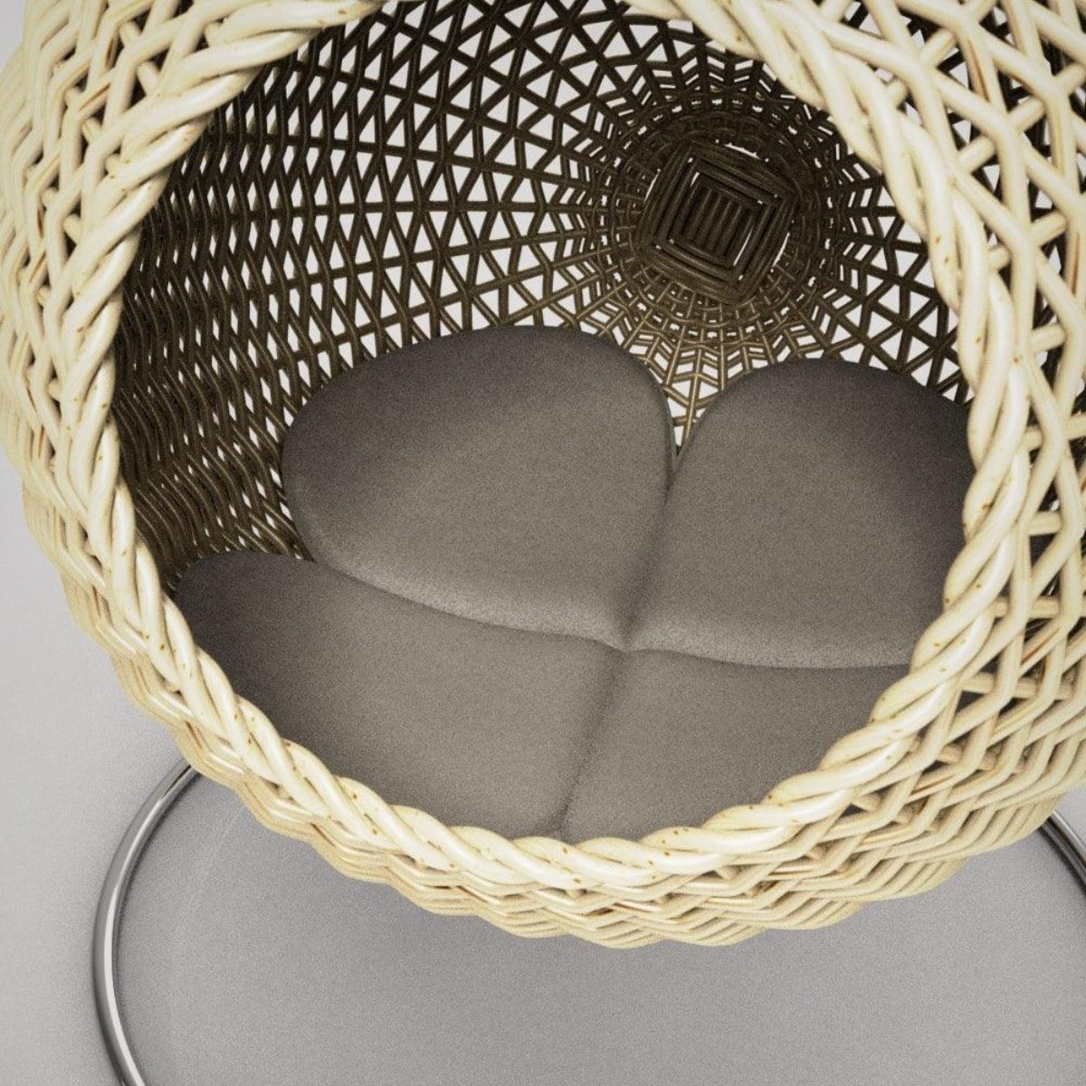 Lit de luxe pour chat : Solar, une bulle confort en osier tressé kasibe bogarel