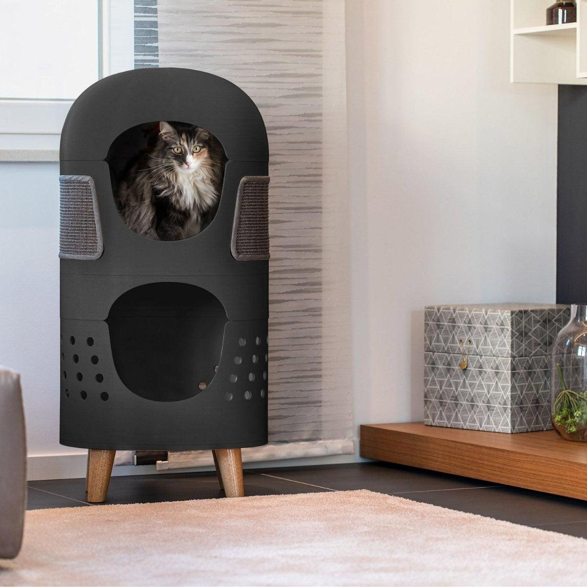 Meuble design pour chat : Catrub one répond à tous ses besoins anthracite - kasibe