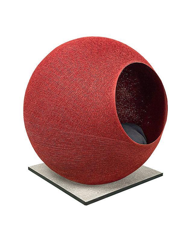 Meuble pour chat design : le Square un cocon discret tout en élégance argile socle béton - kasibe