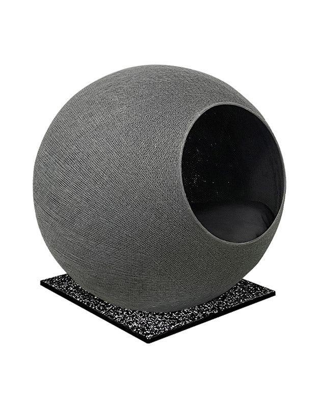 Meuble pour chat design : le Square un cocon discret tout en élégance gris foncé socle nuit étoilée - kasibe
