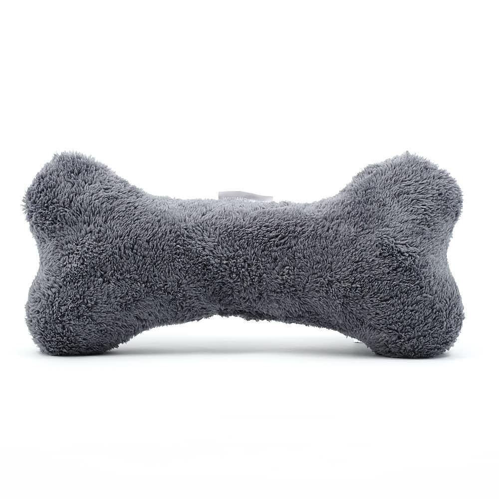 kasibe Hairy Bone : un os pour chien en peluche douillette gris william walker