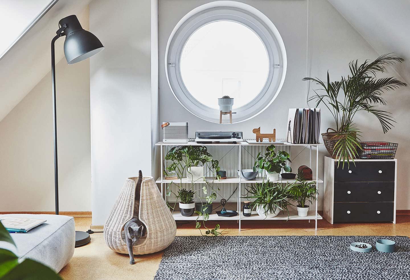 Une grotte pour votre chat, Perla, un panier luxueux en rotin & corde - kasibe