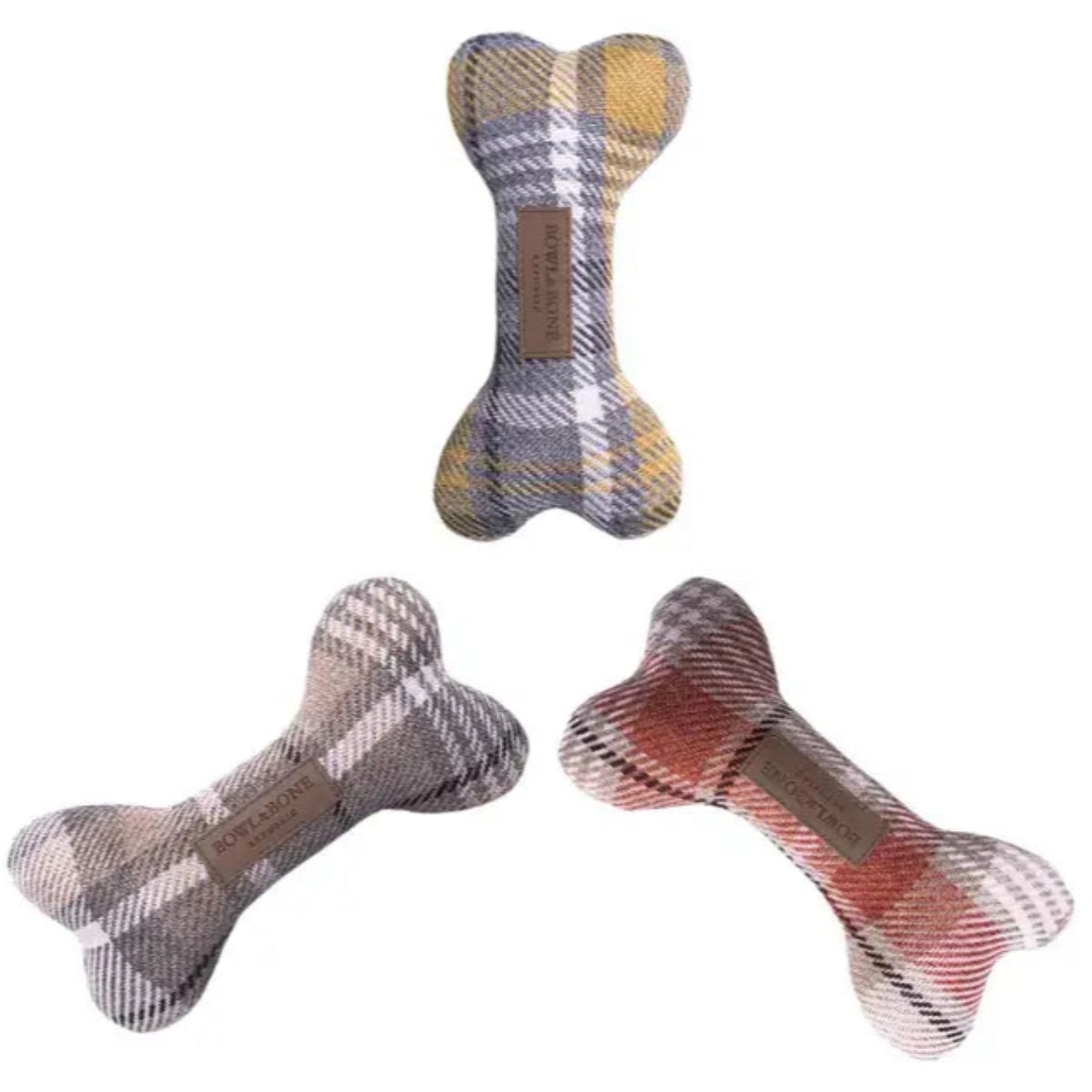 Peluche pour chien en forme d'os (lot de 3) - BONE - Kasibe