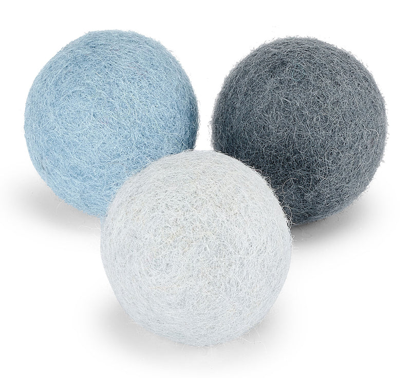 Balle pour chat en feutre de laine 100% naturel bleu - kasibe