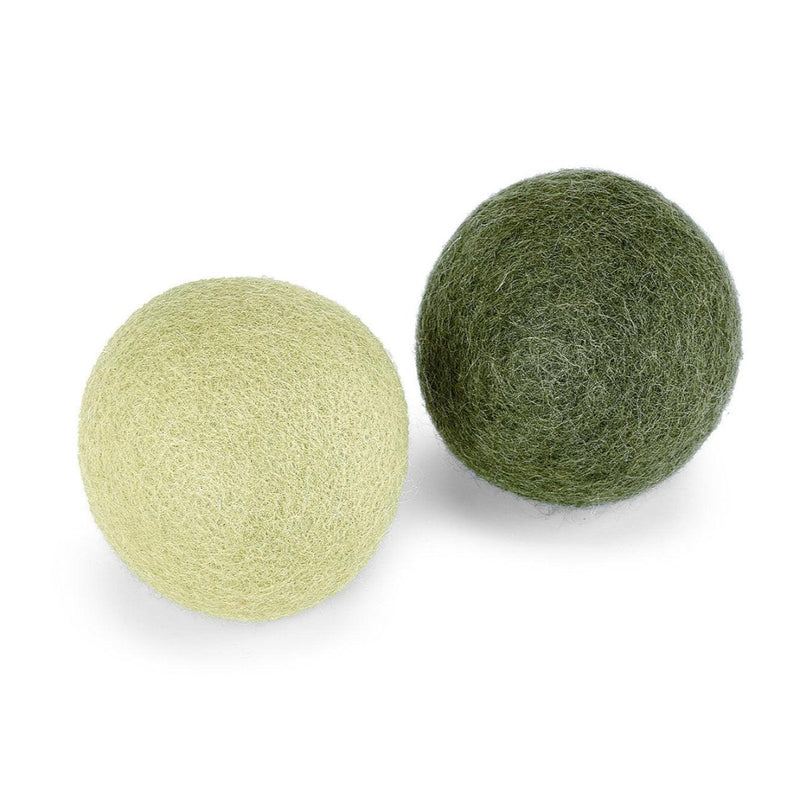 Globo, une balle pour chien en feutre de laine vert moyenne - kasibe