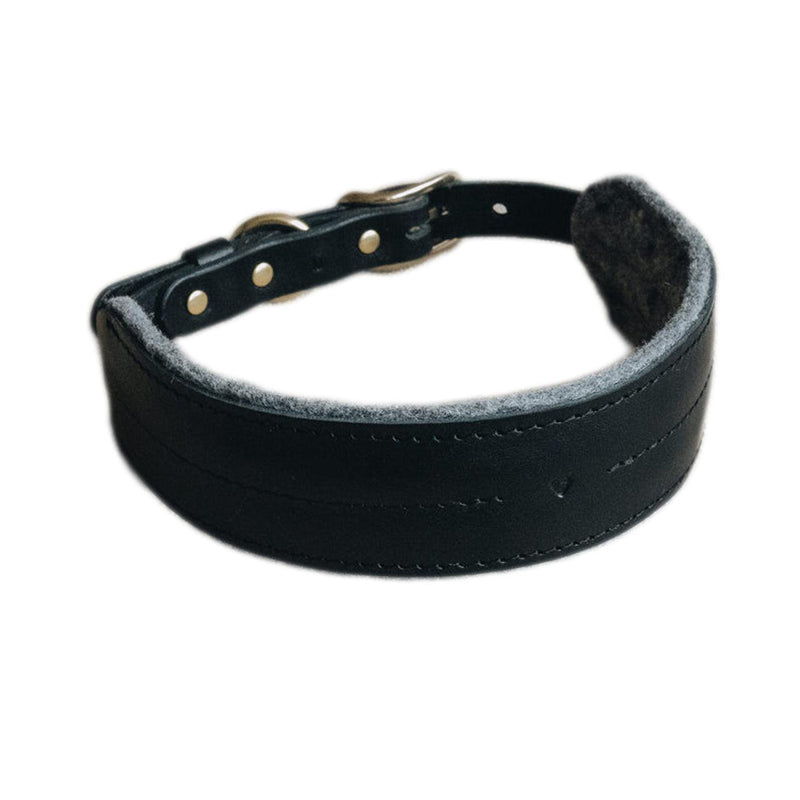 Beau collier pour chien en cuir large Pin noir - kasibe