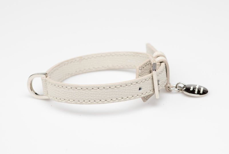René, une gamme de colliers pour chiens personnalisés blanc côté - kasibe