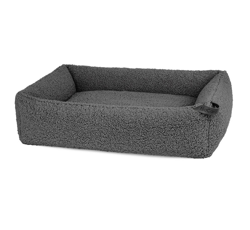 Couchage pour chien confortable, Senso et son tissu au boucles douces graphite - kasibe