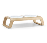 Gamelle pour chat en bois Desco : la simplicité du contreplaqué plié naturel bol porcelaine - kasibe