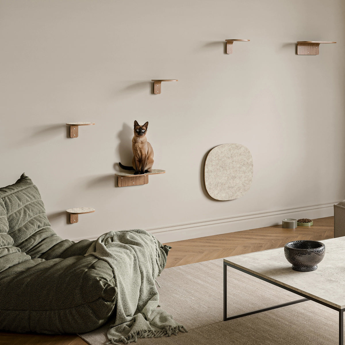 grattoir mural design pour chat beige - kasibe