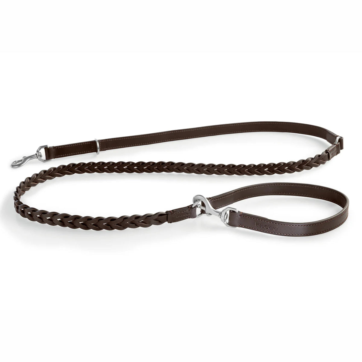 Laisse longue en cuir pour chien chocolat - kasibe