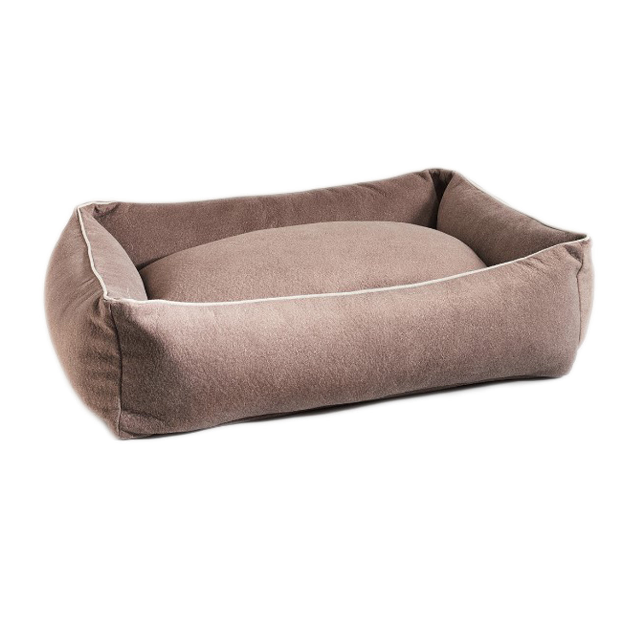Buffalo, un lit pour chien design au tissu très doux taupe - kasibe