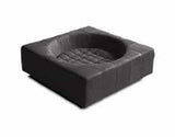 Panier Cube, un meuble pour chien très design en cuir de buffle anthracite taille m - kasibe