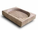 Panier Cube, un meuble pour chien très design en cuir de buffle sable taille l - kasibe