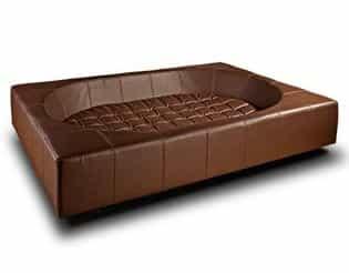 Panier Cube, un meuble pour chien très design en cuir marron taille l - kasibe
