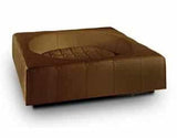 Panier Cube, un meuble pour chien très design en cuir marron taille m - kasibe