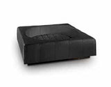 Panier Cube, un meuble pour chien très design en cuir noir taille s - kasibe