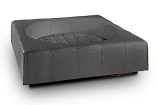 Panier Cube, un meuble pour chien très design en simili cuir gris taille m - kasibe