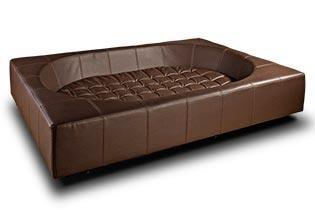 Panier Cube, un meuble pour chien très design en simili cuir marron taille l - kasibe
