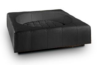 Panier Cube, un meuble pour chien très design en simili cuir noir taille m - kasibe