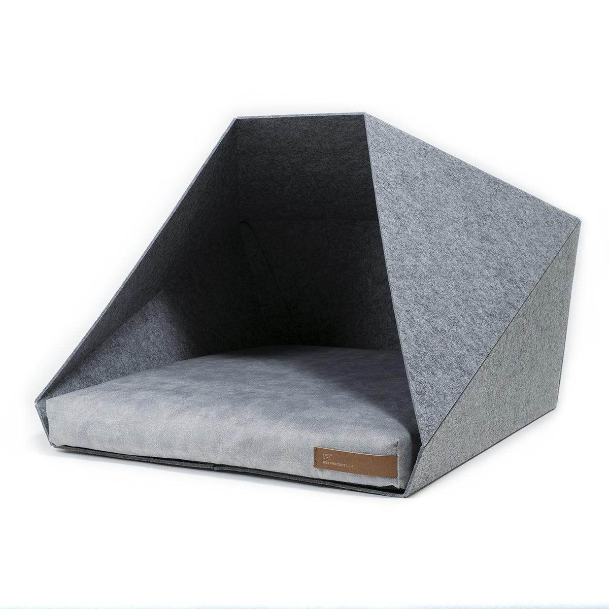 Niche d'intérieur pour chat ou petit chien gris clair coussin gris clair - kasibe