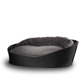 Arena, un panier pour chat très luxe anthracite coussin polaire gris moyen - kasibe