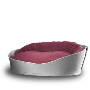 Arena, un panier pour chat très luxe gris coussin coton bordeaux - kasibe