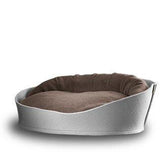 Arena, un panier pour chat très luxe gris coussin coton marron - kasibe