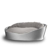 Arena, un panier pour chat très luxe gris coussin velours gris clair - kasibe
