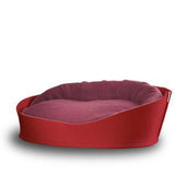 Arena, un panier pour chat très luxe rouge coussin coton bordeaux - kasibe