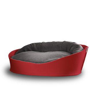 Arena, un panier pour chat très luxe rouge coussin coton gris moyen - kasibe