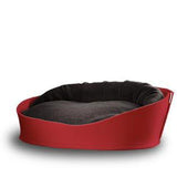 Arena, un panier pour chat très luxe rouge coussin velours gris foncé - kasibe