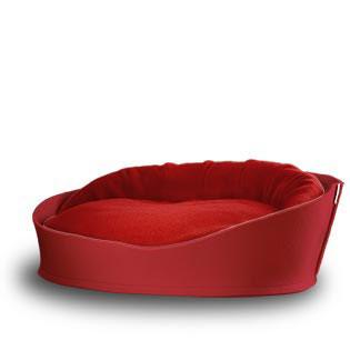 Arena, un panier pour chat très luxe rouge coussin velours rouge - kasibe