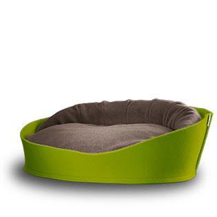 Arena, un panier pour chat très luxe vert coussin coton marron - kasibe