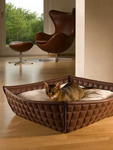 Bowl, un panier pour chat moderne en cuir - kasibe