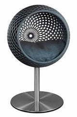 Panier de luxe pour chat, Cocoon, un lit design unique noir coussin velours gris moyen - Kasibe