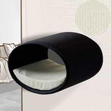 Panier mural pour chat, Rondo un support d'escalade en feutre anthracite coton crème - kasibe