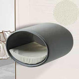 Panier mural pour chat, Rondo un support d'escalade en feutre gris clair coton crème- kasibe