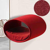 Panier mural pour chat, Rondo un support d'escalade en feutre rouge velours rouge - kasibe