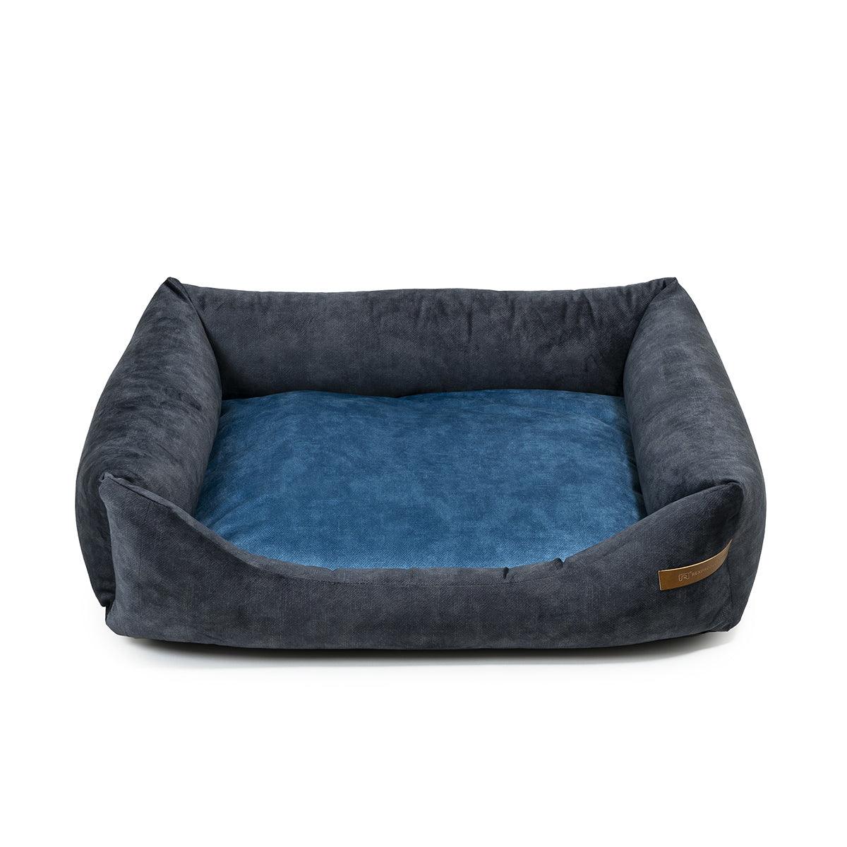 panier pour chien et chat graphite coussin bleu clair - kasibe