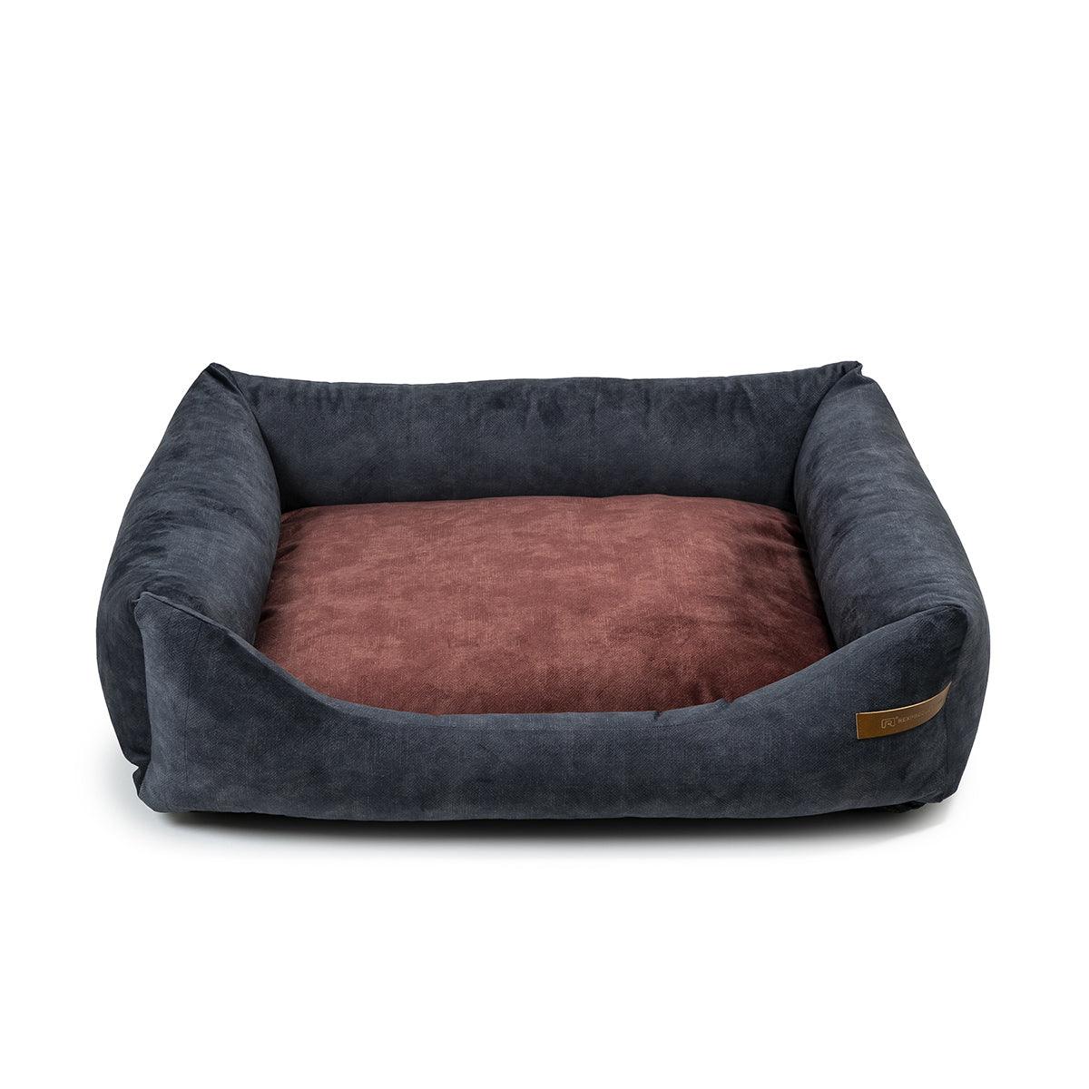 panier pour chien et chat graphite coussin bordeaux - kasibe