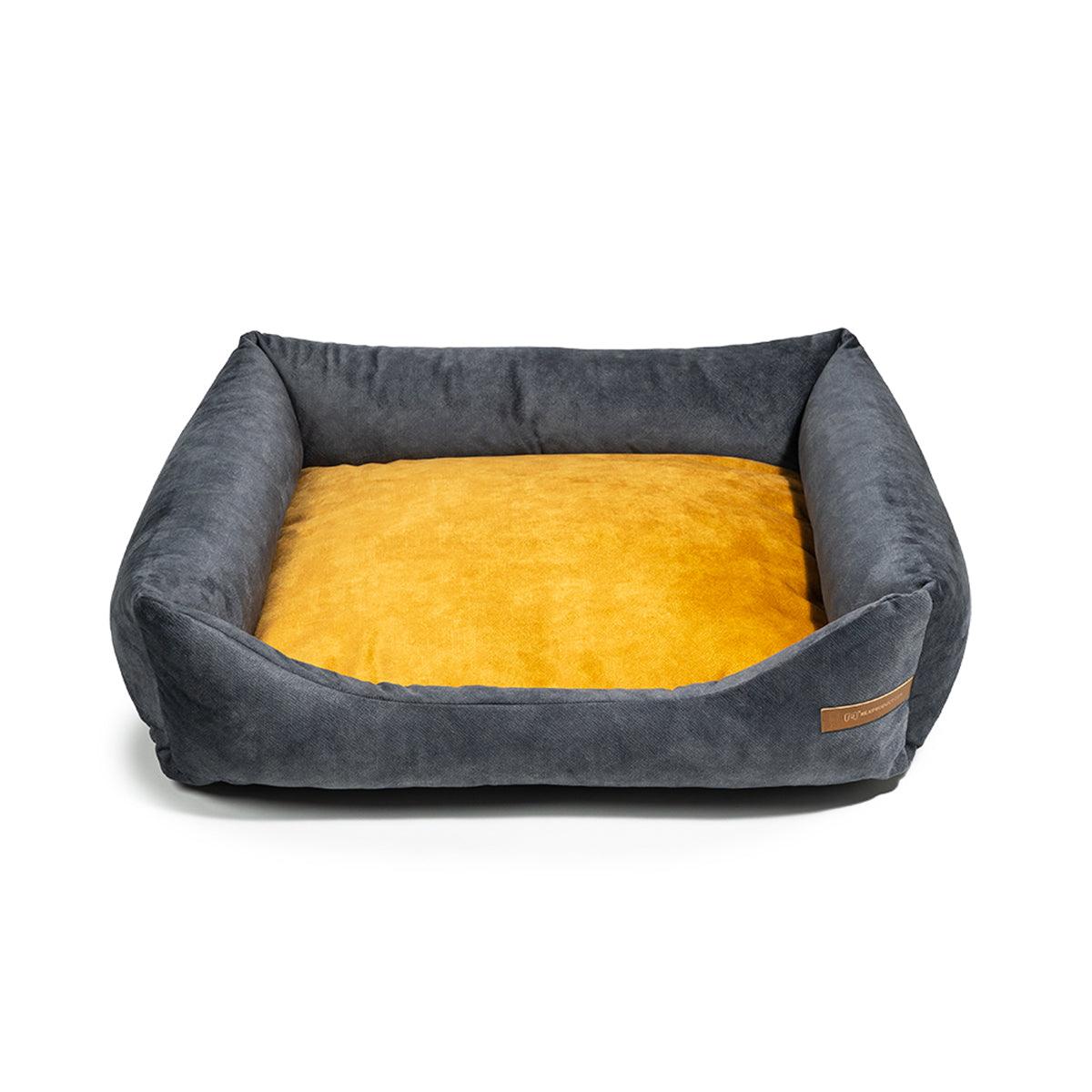 panier pour chien et chat graphite coussin jaune - kasibe