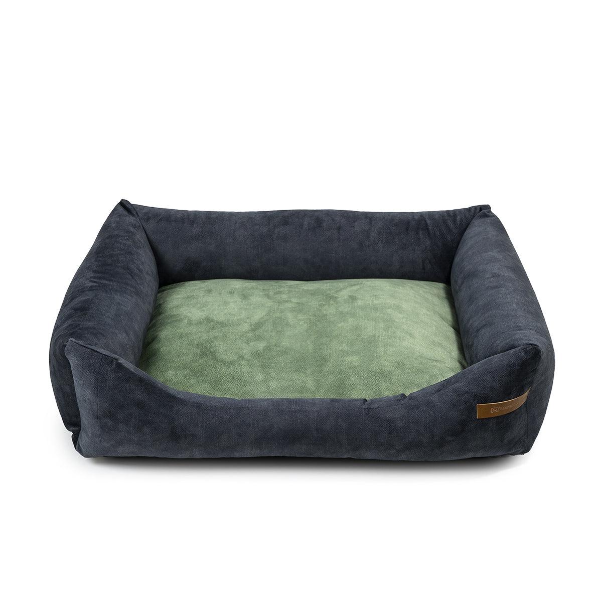 panier pour chien et chat graphite coussin vert clair - kasibe