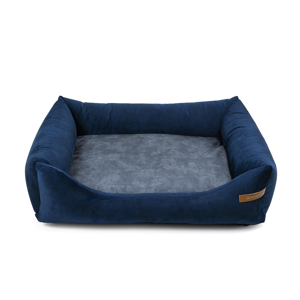 panier pour chien et chat bleu marine coussin graphite - kasibe