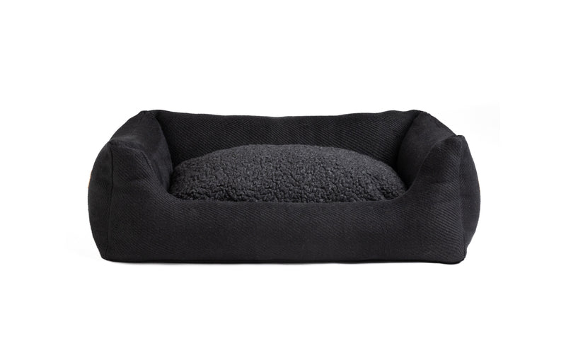 Panier pour chien en toile de jute : Henri, un lit confort charcoal - kasibe